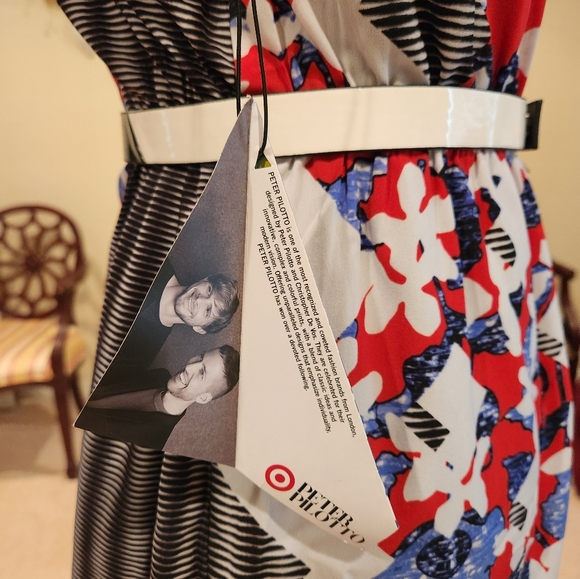 NWT PETER PILOTO Floral Belted Size 2 Dress Red, Black, Blue Spring Summer - Picture 12 of 15